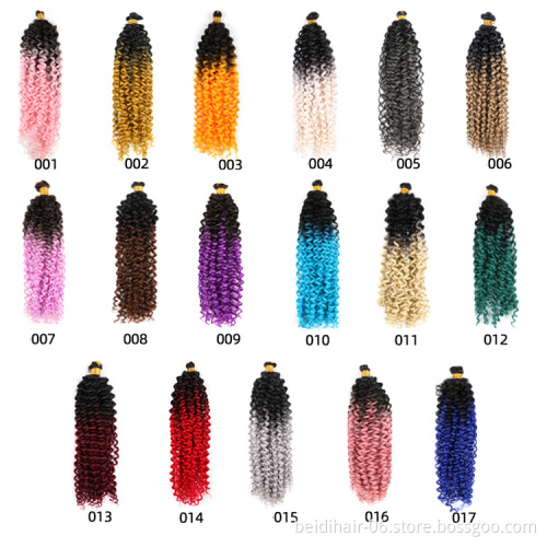 14inch Ombre Kinky Curly Water Wave Crochet Braiding Hair Pre stretched Synthetic Hair Braids Extension Marley Bob